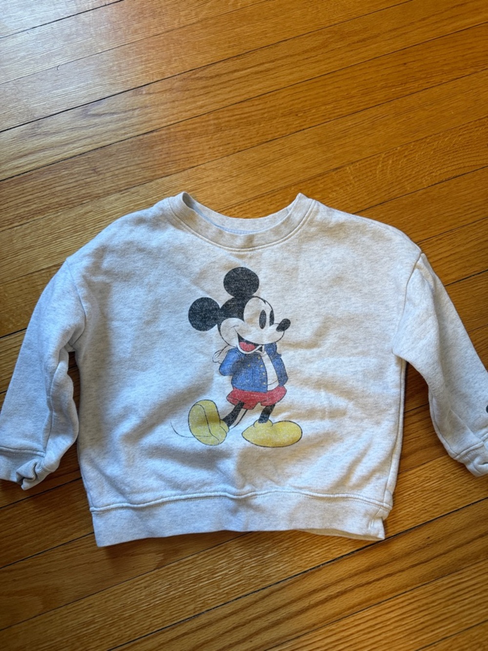Gray Mickey Mouse Graphic Sweatshirt for Kids